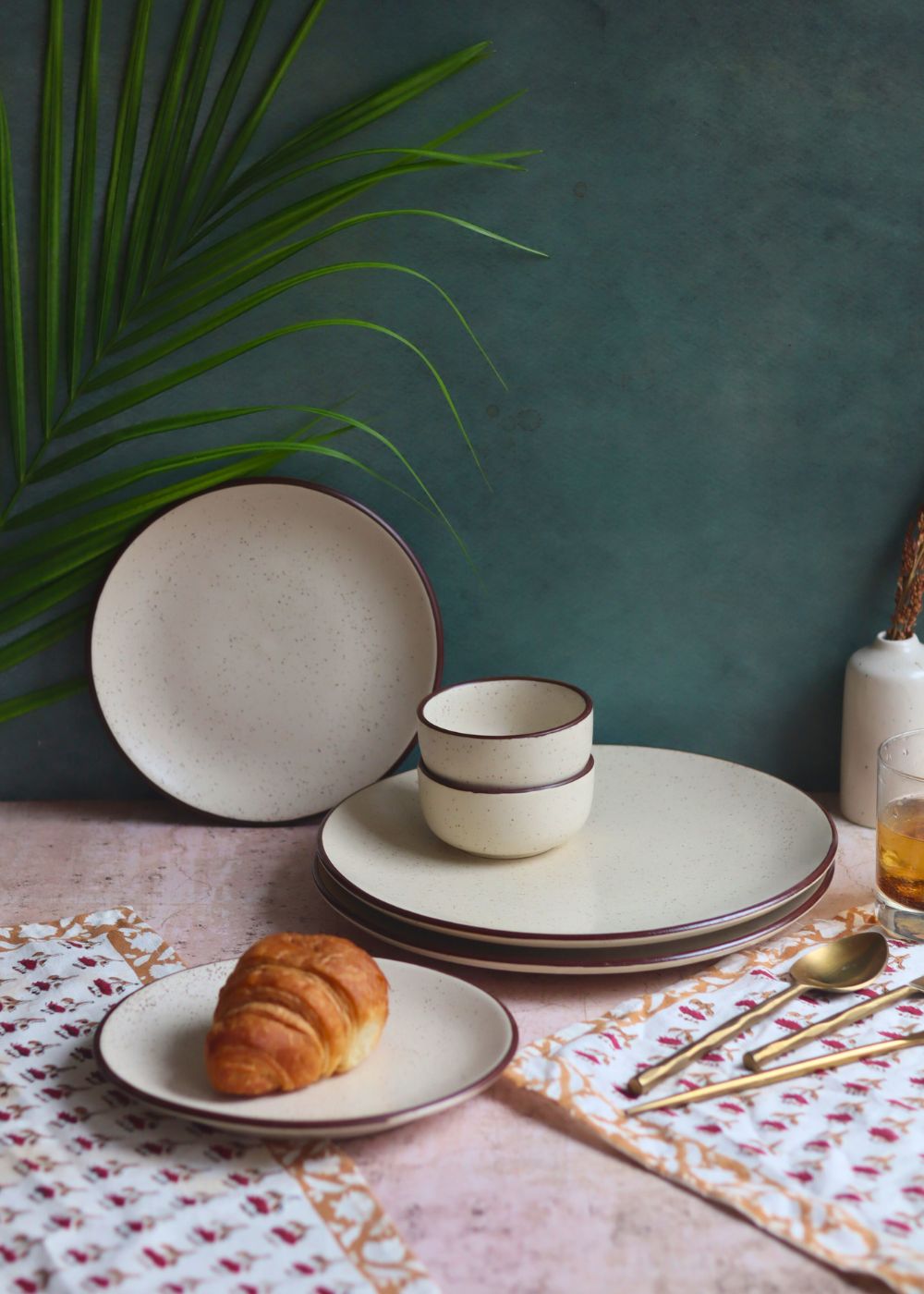 Set of 6 - Ivory Bliss Dinner set handmade in india