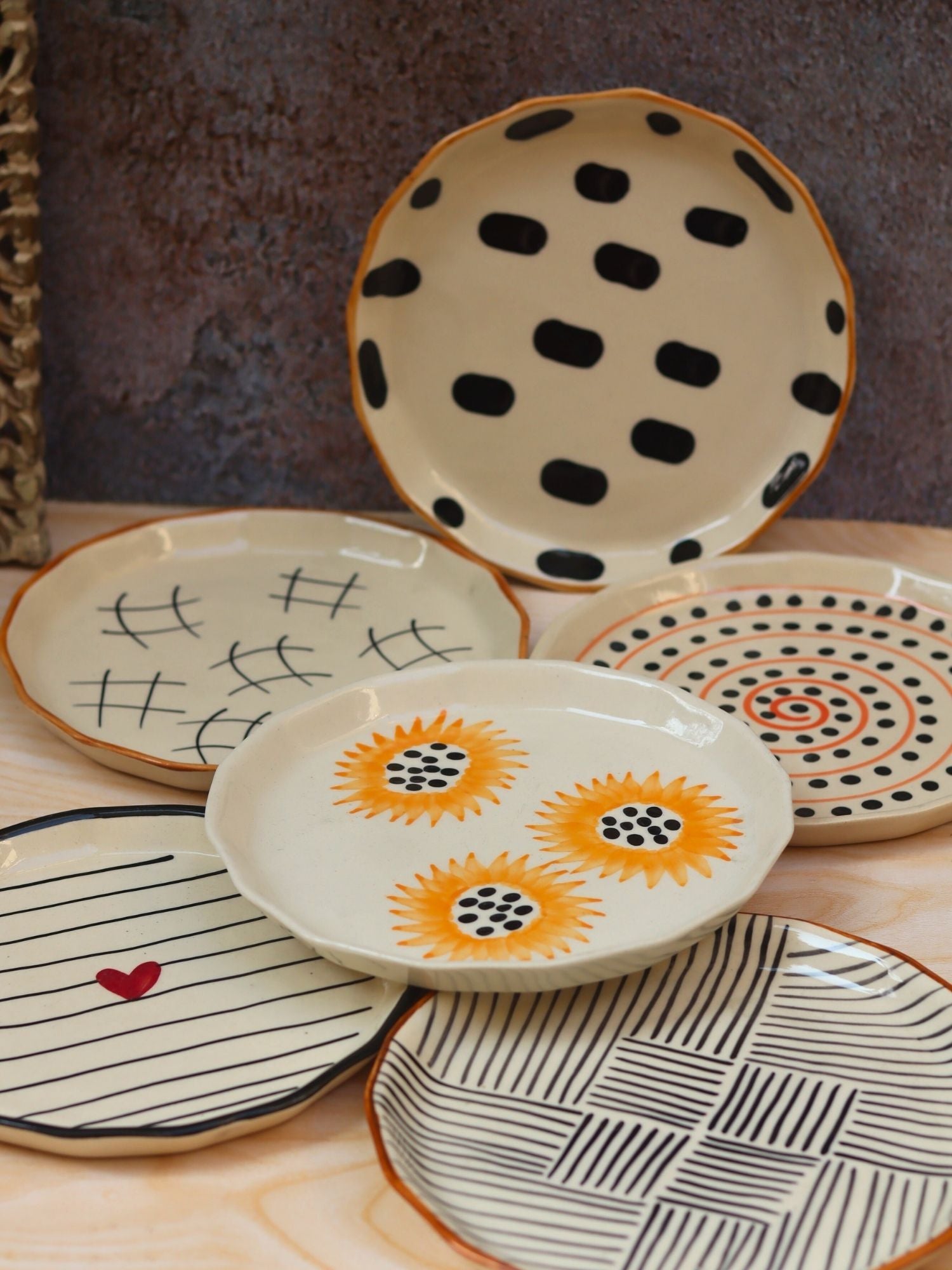 Set of 6 Handmade Snack Plates (for the price of 5)