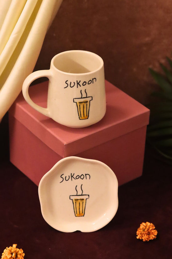 Sukoon Mug & Handmade Dessert Plate in a Gift Box