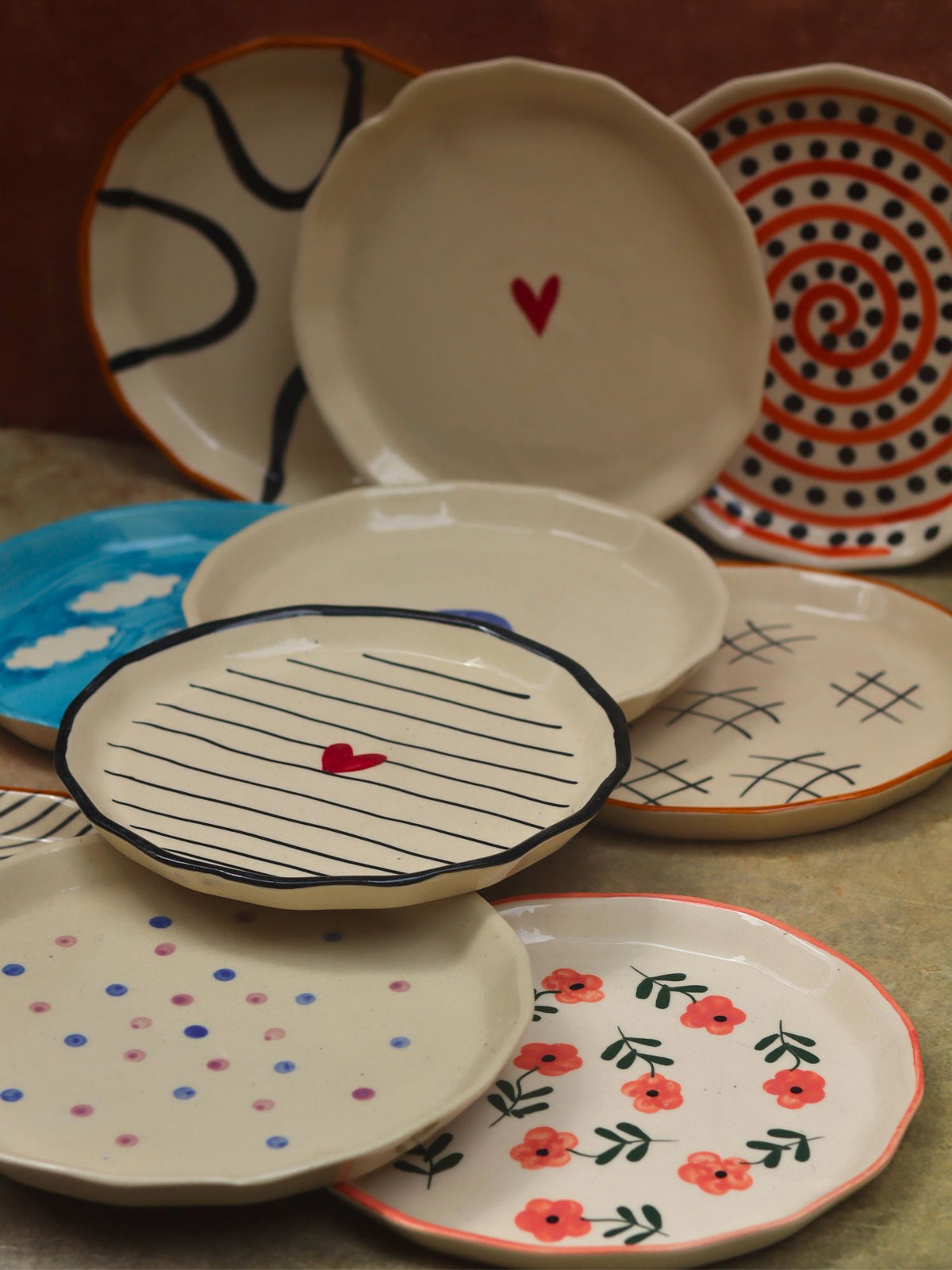 Set of 10 Artful Plates (for the price of 7)