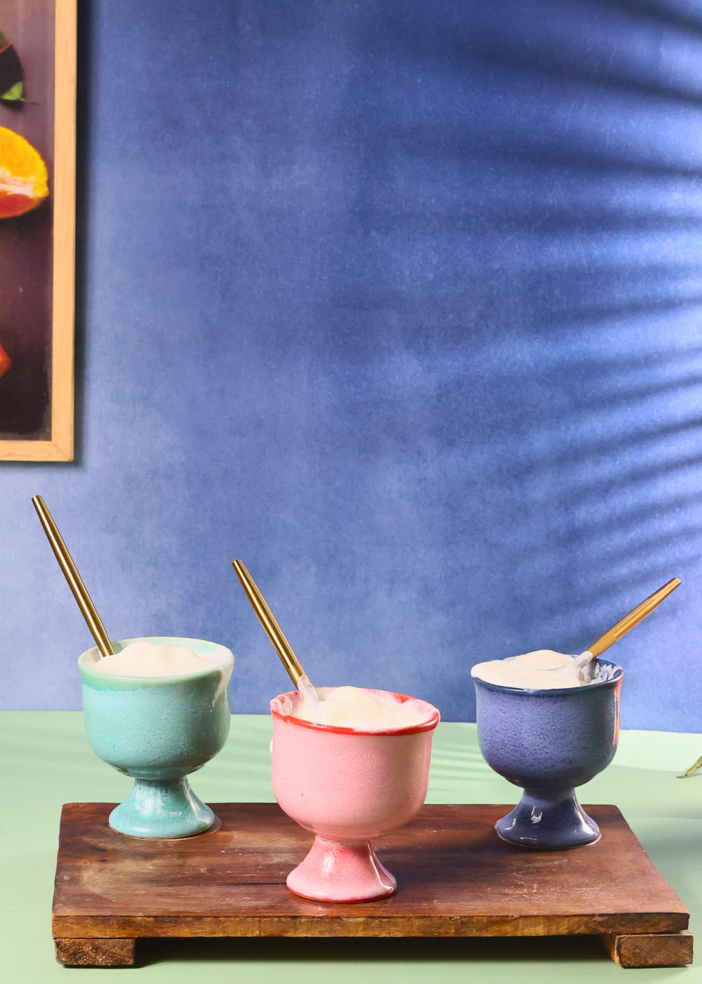 ice cream goblet in different colors