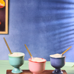 ice cream goblet in different colors