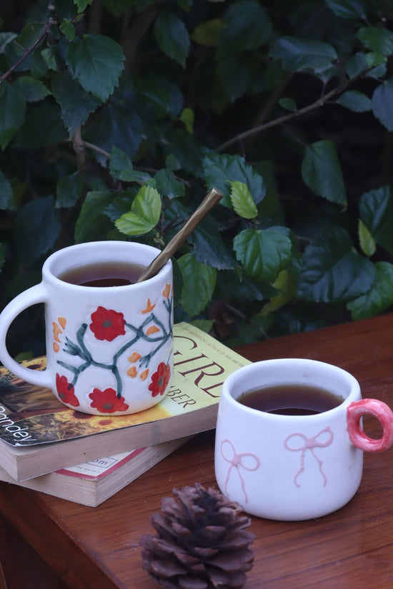 Handmade Girlie Bow Mug & Garden Dreams Mug