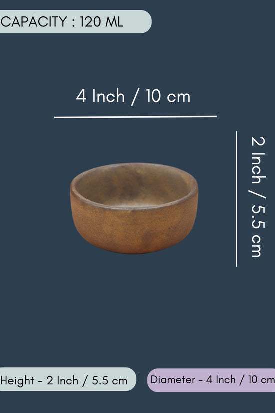 Set of 4 -  Woody Brown Katori