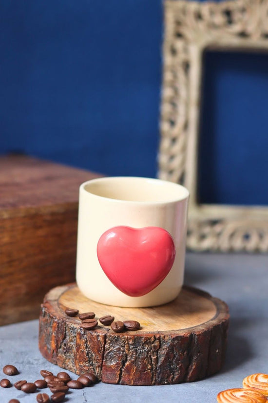Handmade Red Heartbeat Coffee Mug