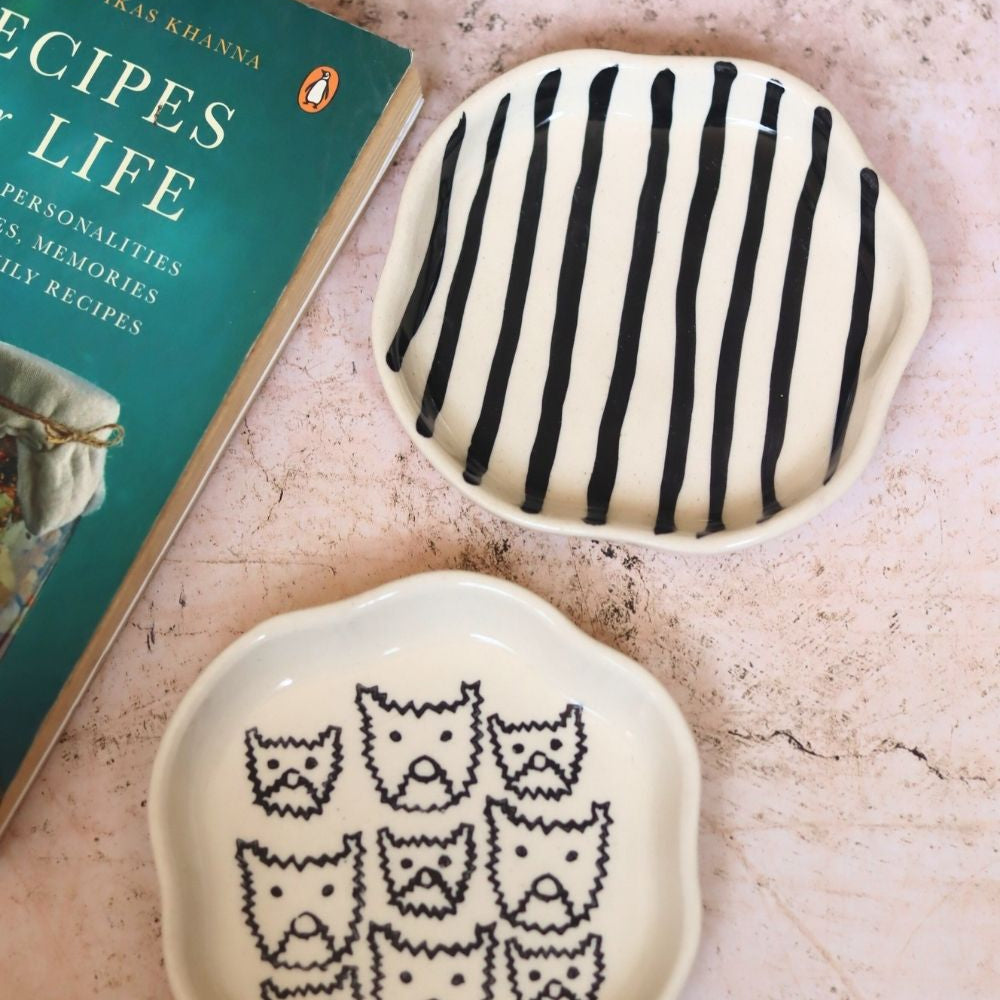 Handmade Cats & Zebra Handmade Dessert Plate