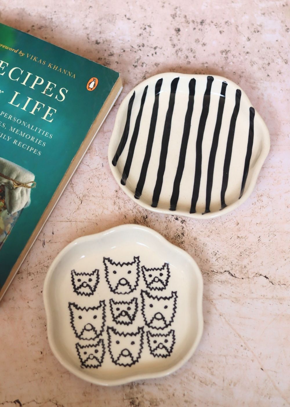 Handmade Cats & Zebra Handmade Dessert Plate