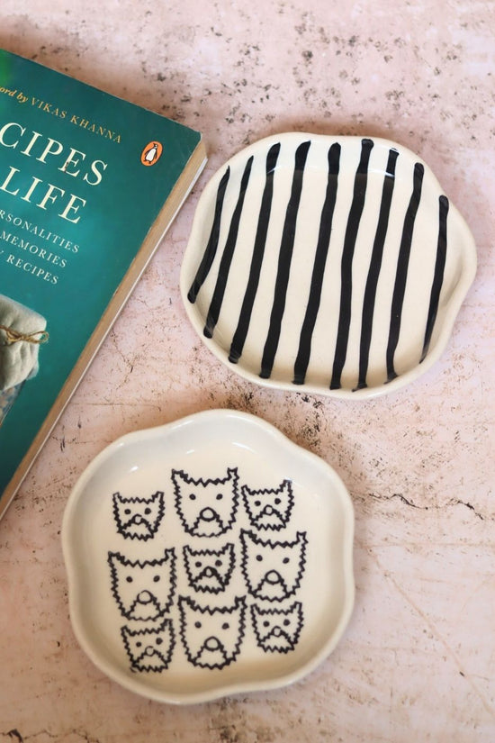 Handmade Cats & Zebra Handmade Dessert Plate