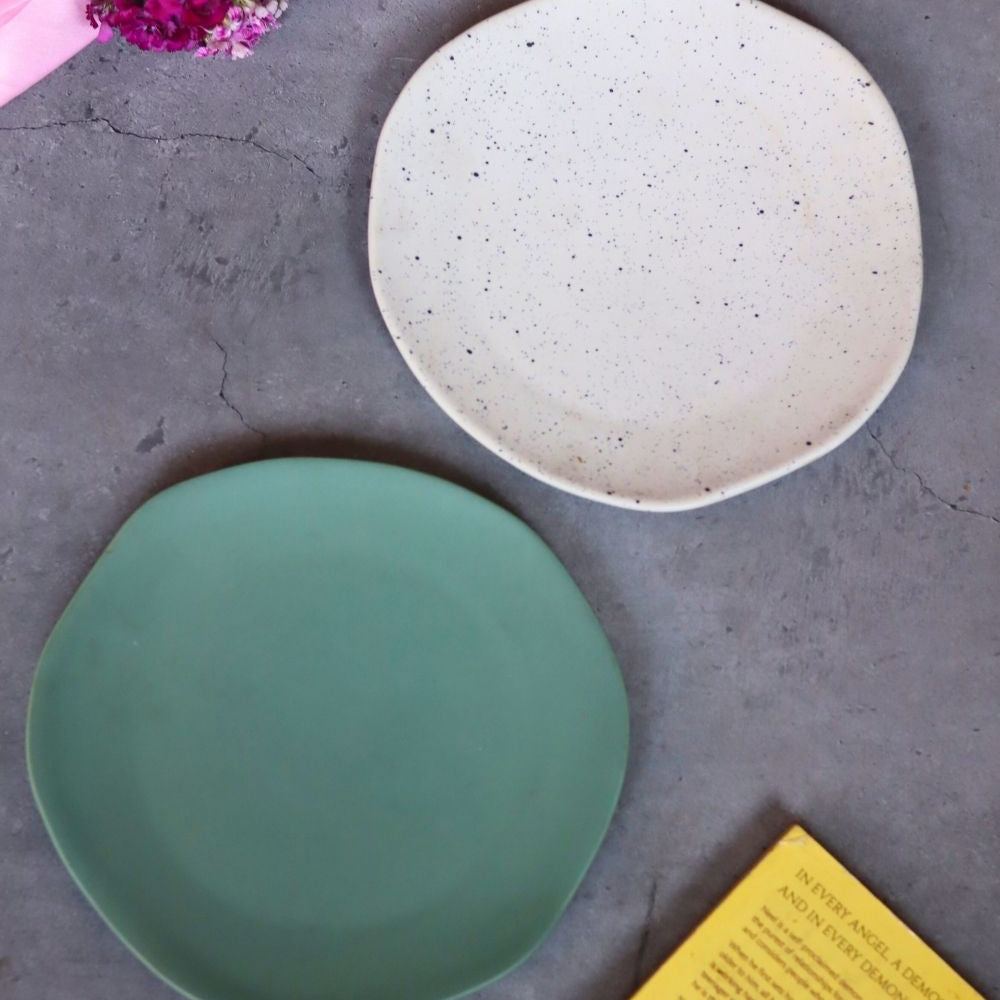 Handmade Set of 2 - Misfit Snack Plates