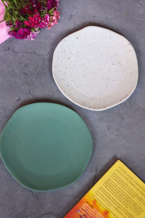 Handmade Set of 2 - Misfit Snack Plates