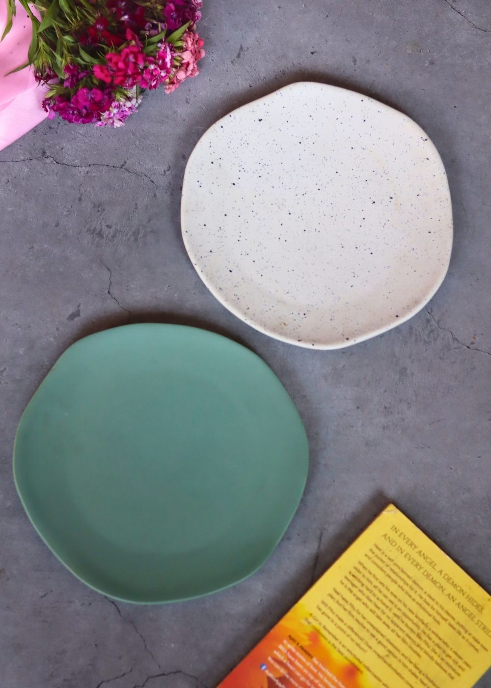 Handmade Set of 2 - Misfit Snack Plates