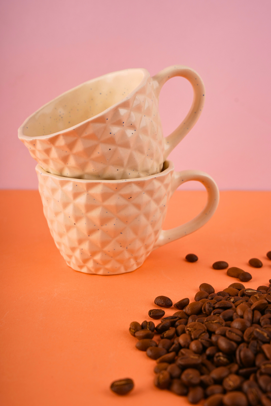 white diamond mug with premium white color