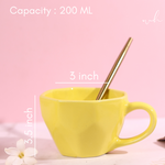 Sunshine yellow coffee mug height & breadth