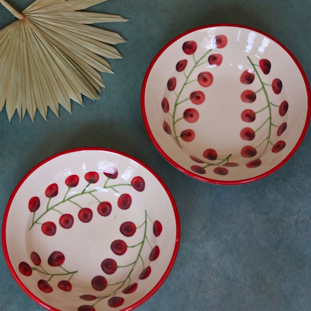 cherry tomato pasta plate made by ceramic 