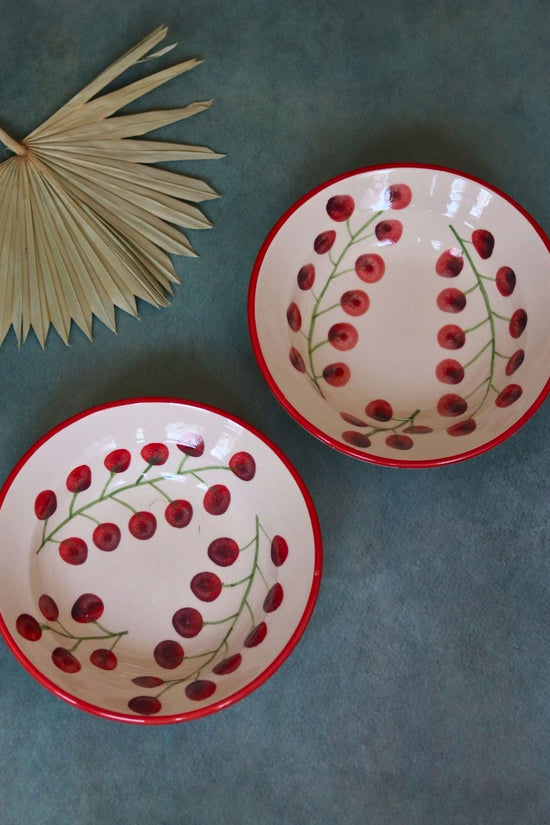 cherry tomato pasta plate made by ceramic 