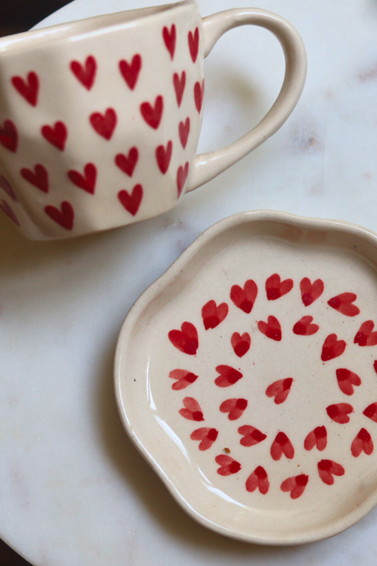 heart & all heart dessert plate set of two
