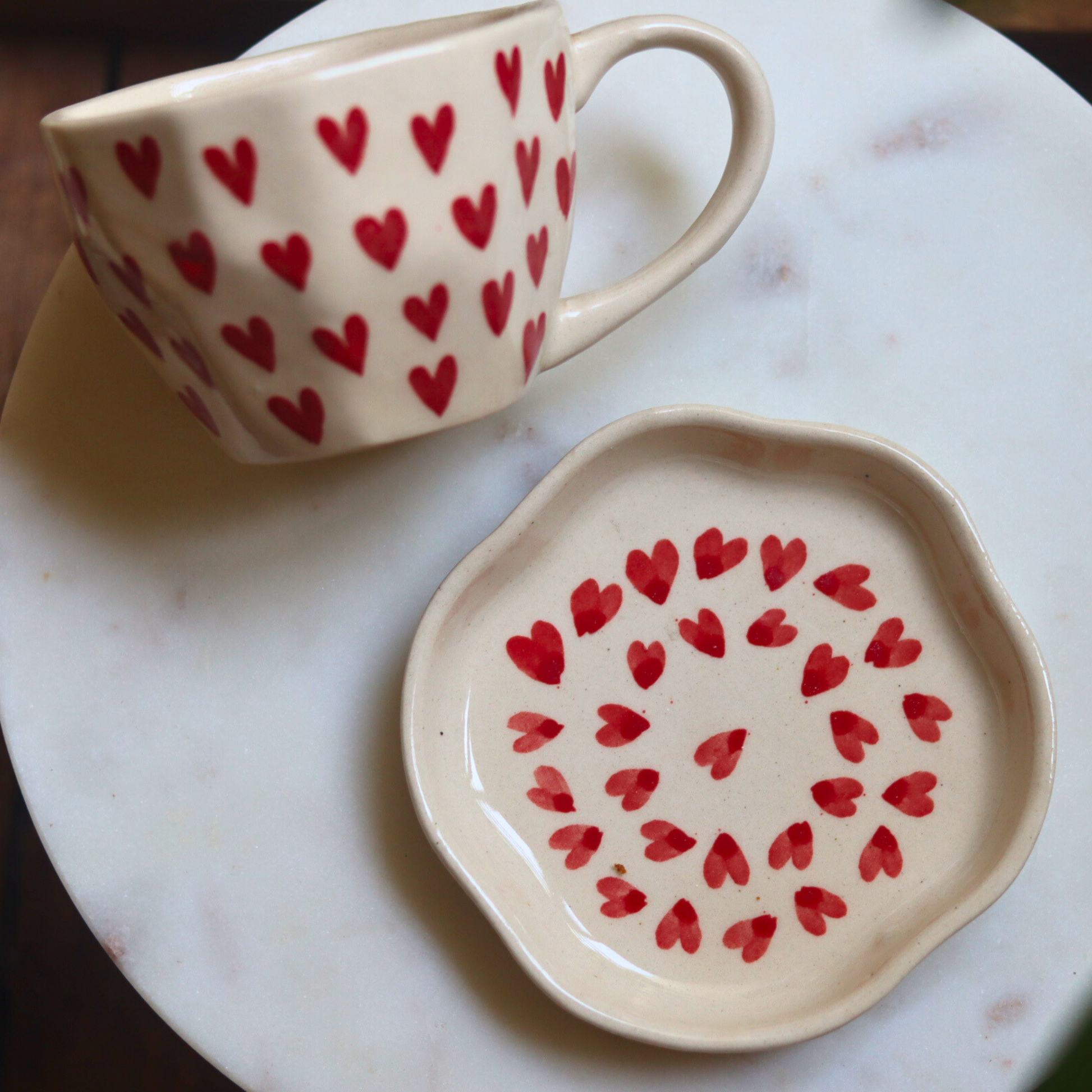 heart & all heart dessert plate set of two
