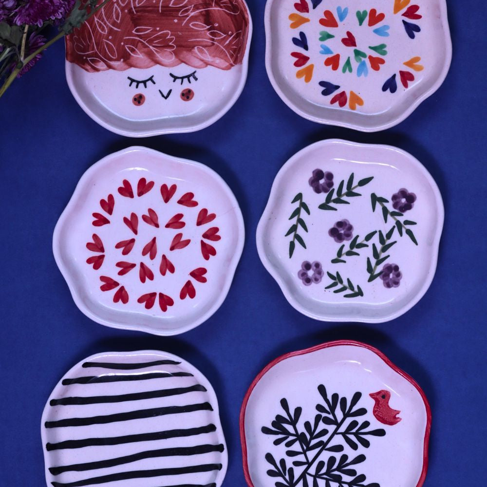 handmade Set of 6 Hotselling Handmade Dessert plates (for the price of 5)