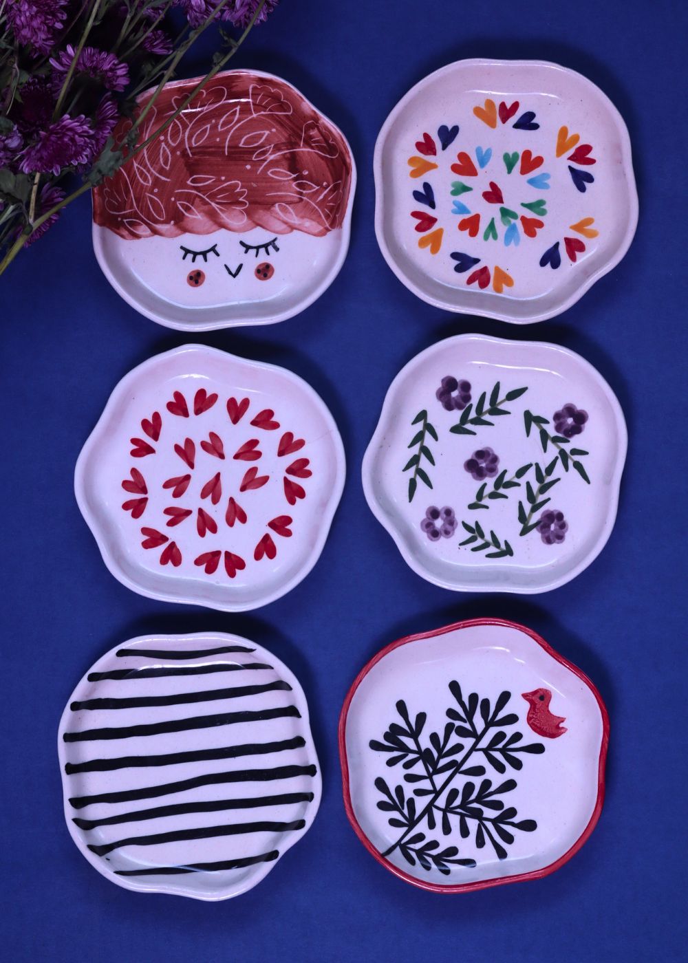 handmade Set of 6 Hotselling Handmade Dessert plates (for the price of 5)