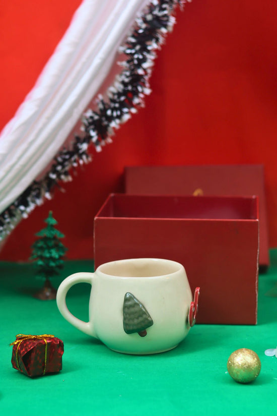 Santa's Magnet  Mug in a Gift Box handmade in India