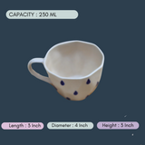 handmade raindrop Mug with measurement 