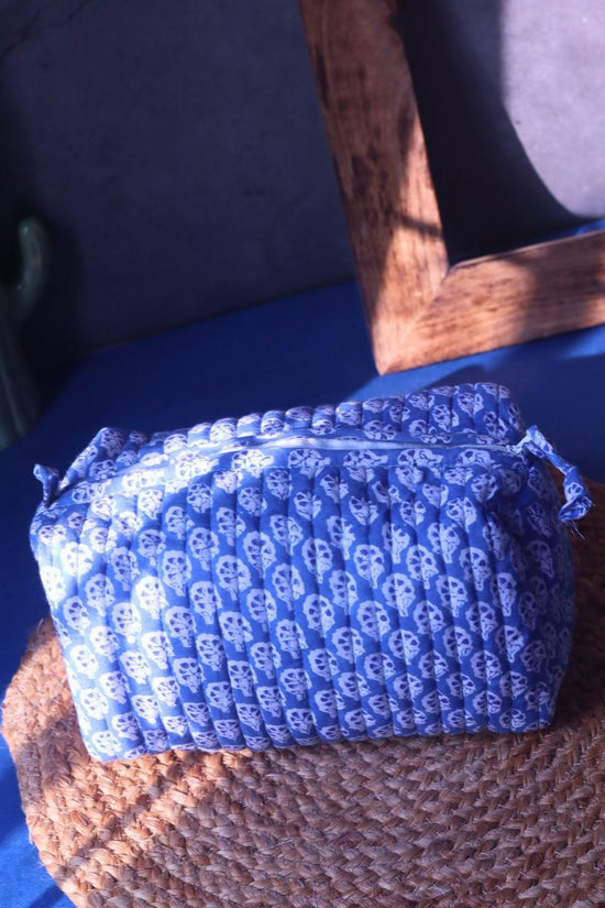 Handmade Indigo Toiletry Bag - Medium