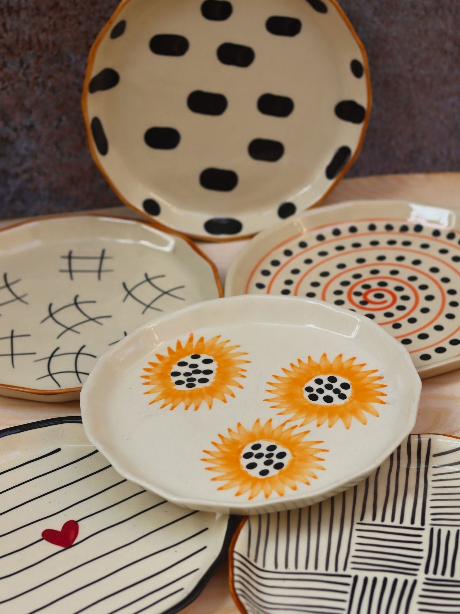 Set of 6 Handmade Snack Plates (for the price of 5)