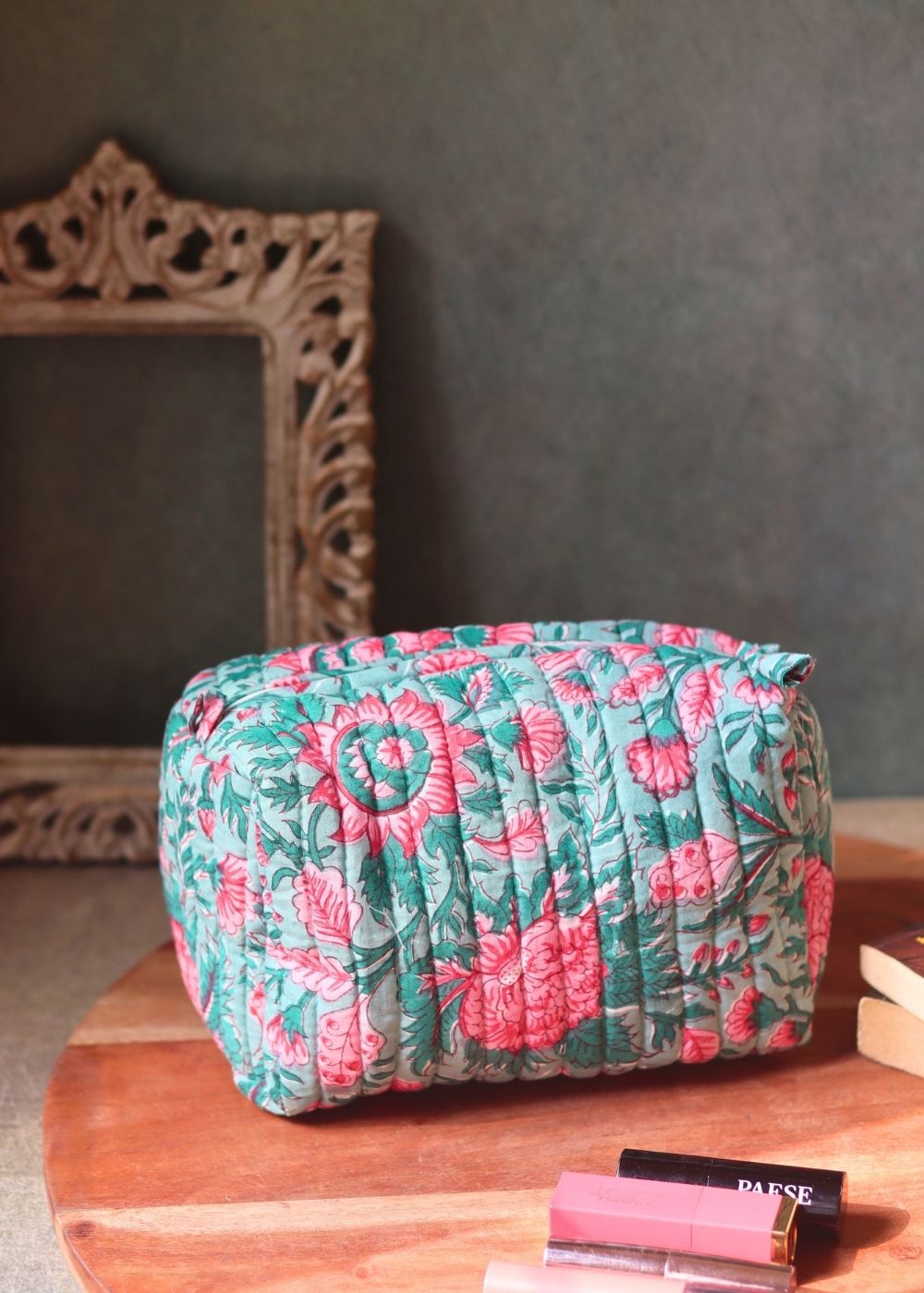 Handmade floral mist toiletry bag