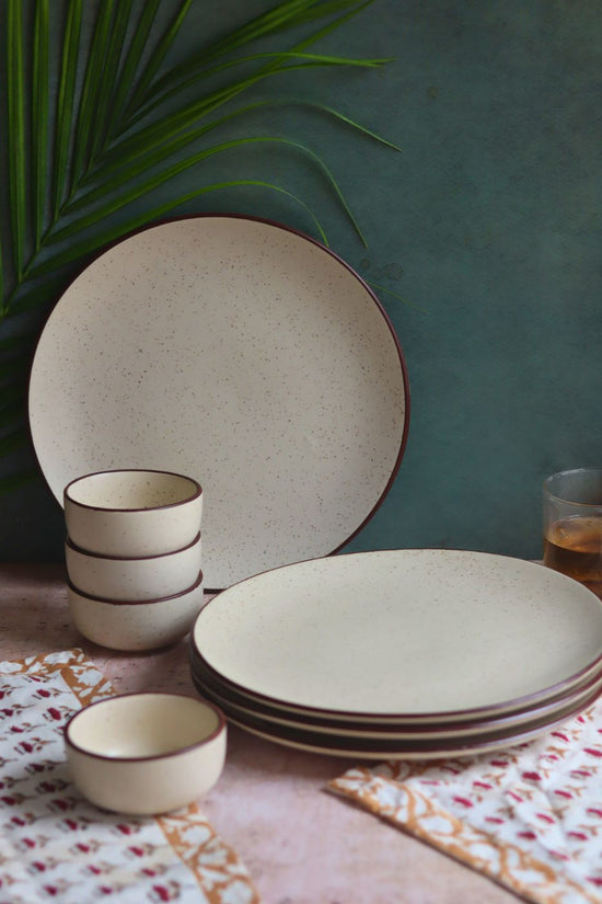 handmade Set of 8 - Ivory Bliss Dinner set