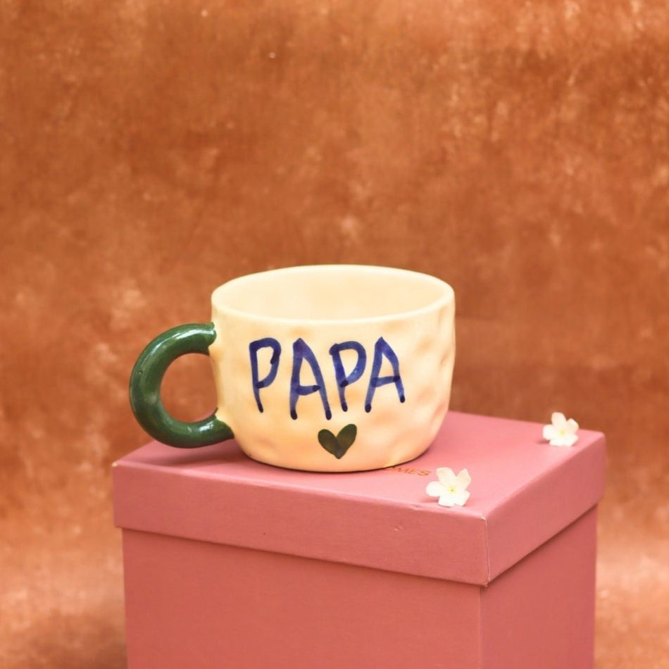 Handmade PAPA Mug in a Gift Box