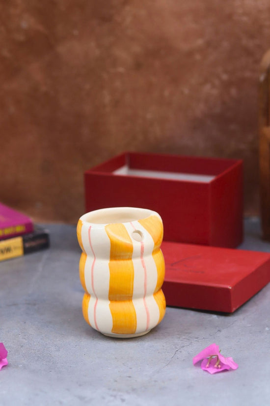 handmade Yellow Striped Sipper in a Gift Box