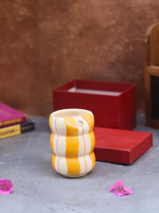 handmade Yellow Striped Sipper in a Gift Box