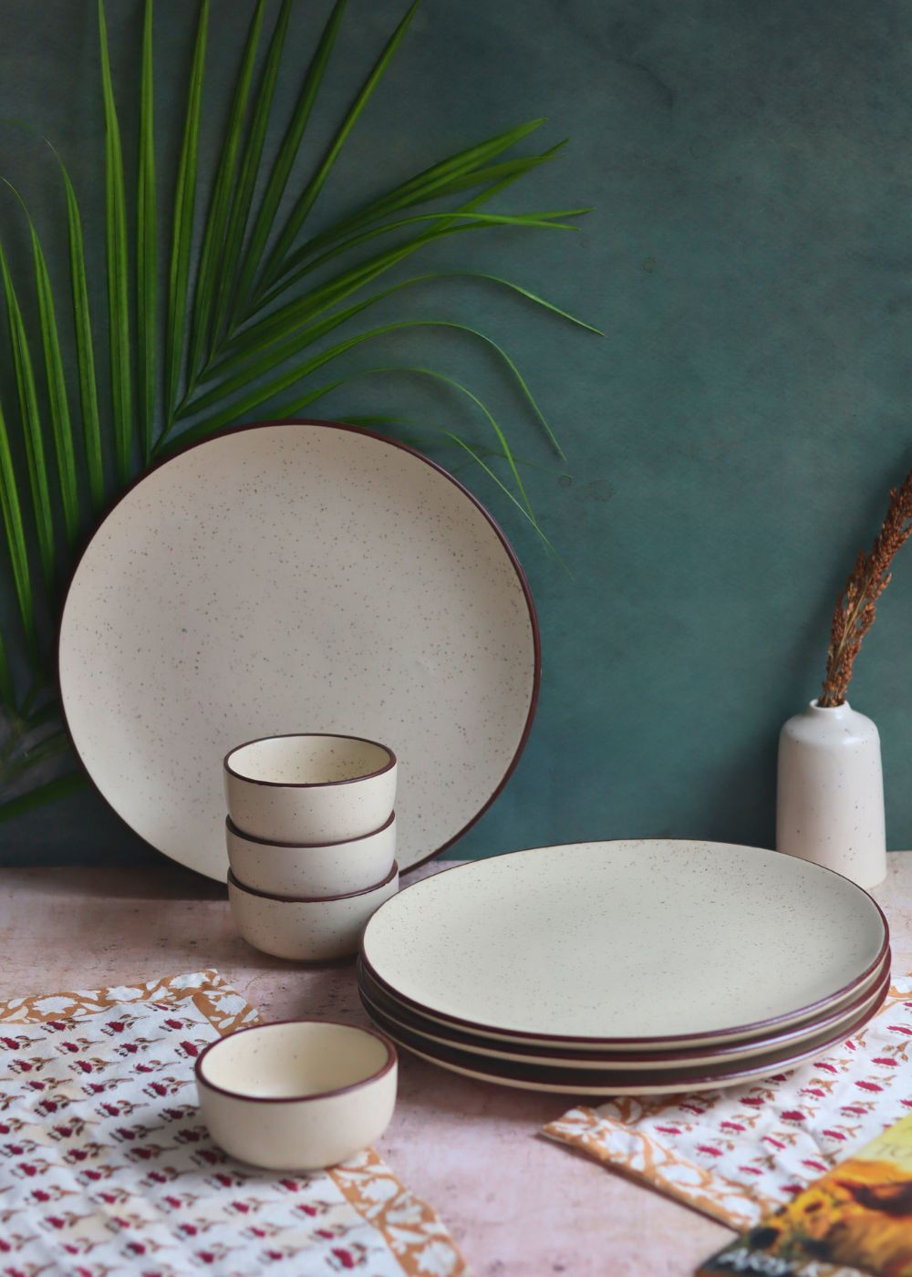 Set of 8 - Ivory Bliss Dinner set made by ceramic