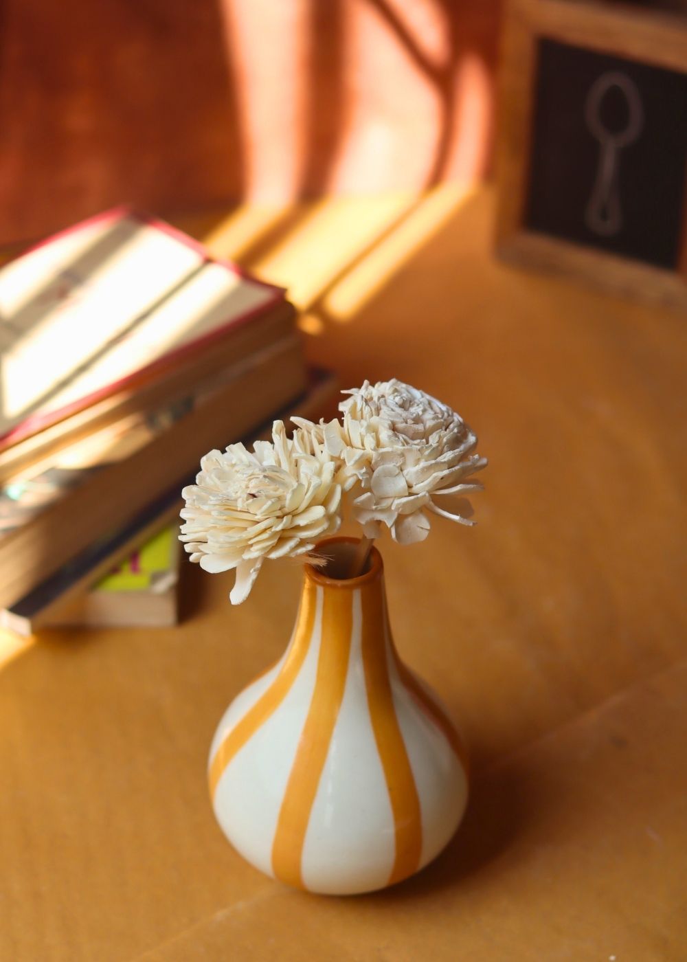 Striped Vase - Yellow made by ceramic
