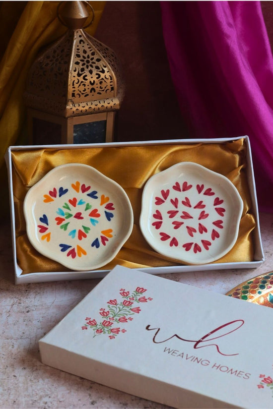 LoveisLove & All Heart Handmade Dessert plate in a Gift Box made by ceramic