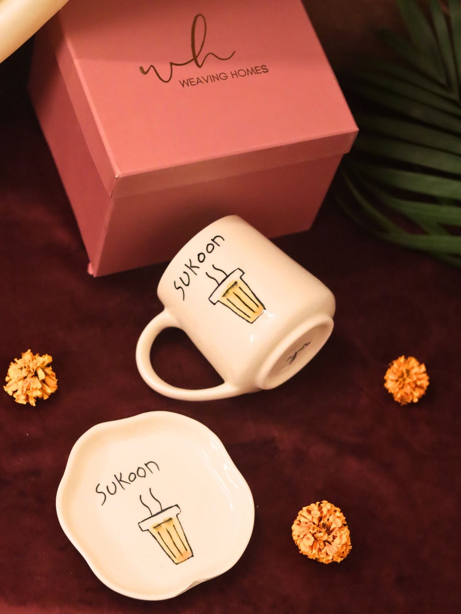 Sukoon Mug & Handmade Dessert Plate in a Gift Box