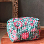 floral mist toiletry bag made by cotton