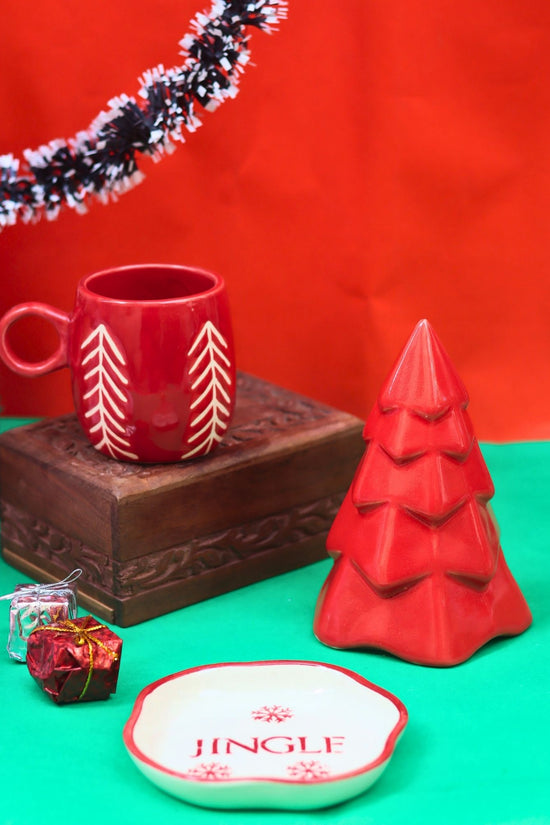 Set of 3 - Red Jolly treats combo made by ceramic