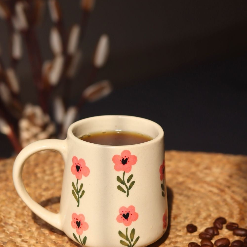 Poppy Flower Mug made by ceramic