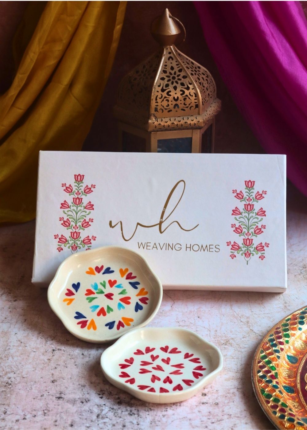 LoveisLove & All Heart Handmade Dessert plate in a Gift Box handmade in india