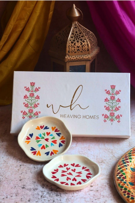 LoveisLove & All Heart Handmade Dessert plate in a Gift Box handmade in india
