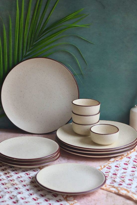 Handmade Set of 12 - Ivory Bliss Dinner set