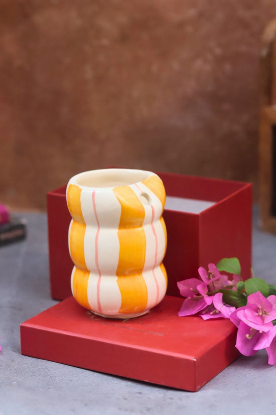 Yellow Striped Sipper in a Gift Box Handmade in india