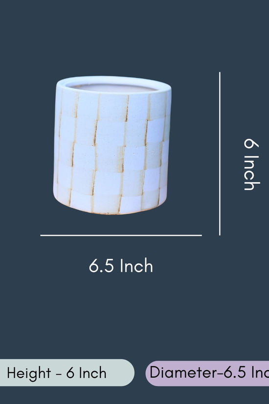Blue Checks Planter