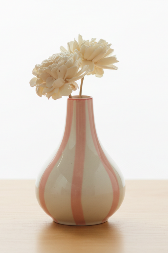 Striped Vase - Pink