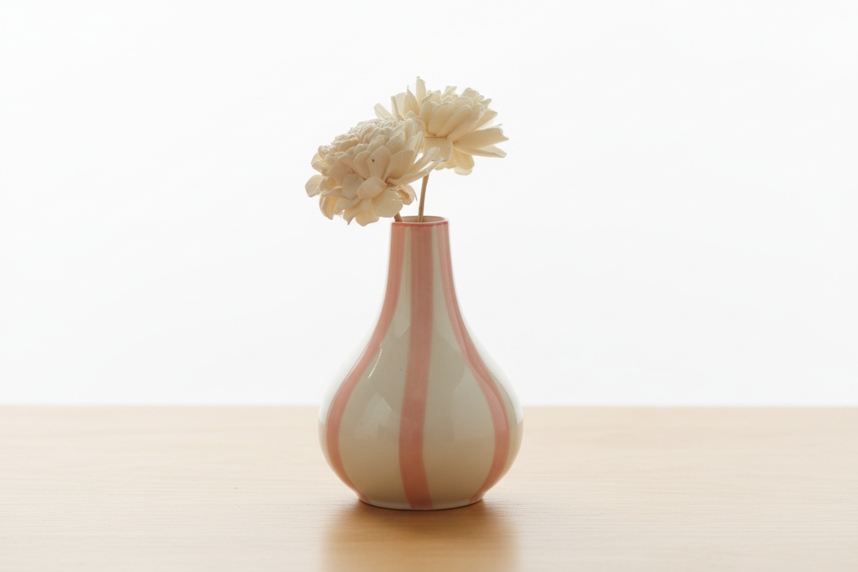 Striped Vase - Pink