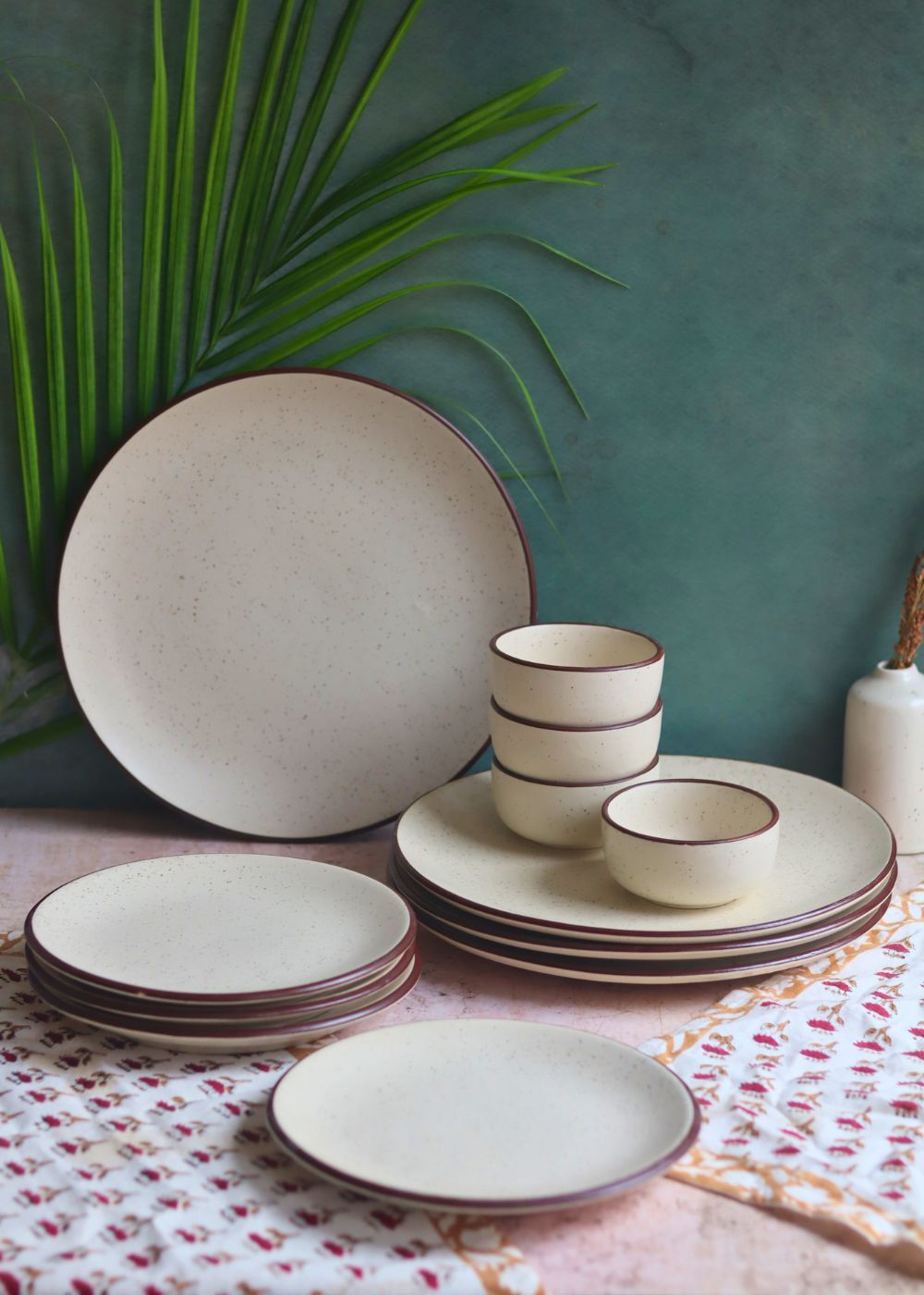 Set of 12 - Ivory Bliss Dinner set made by ceramic