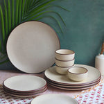 Set of 12 - Ivory Bliss Dinner set made by ceramic