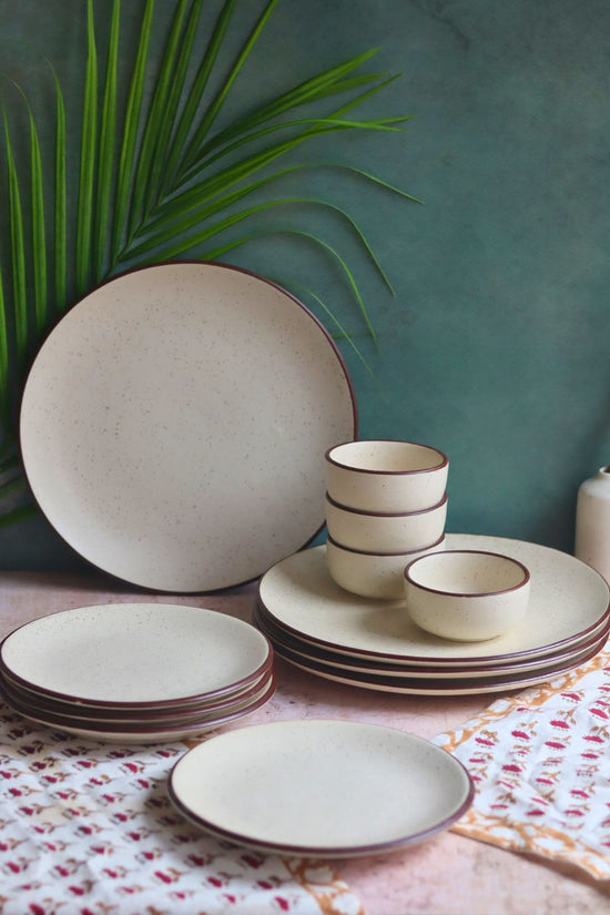 Set of 12 - Ivory Bliss Dinner set made by ceramic