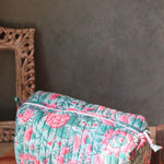 floral mist toiletry bag made by cotton